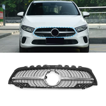 

Car Accessories Front Grille Middle Net Grills Assembly Frame Cover Decor Parts for Mercedes-Benz A-Class W177 V177 2018-2020