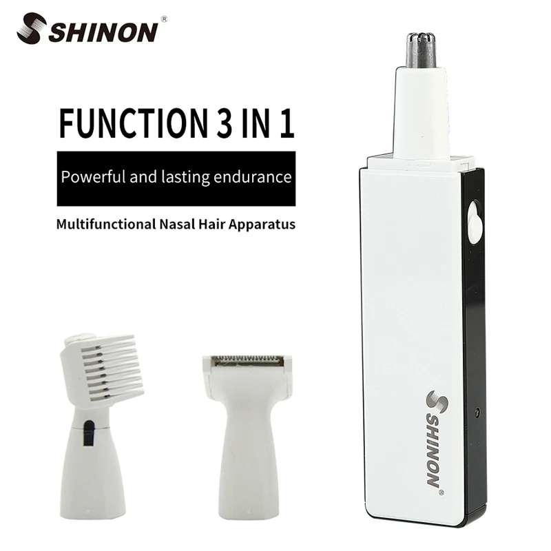 Горячая Распродажа Shinon Машинка для удаления волос в носовой полости Нержавеющая сталь лезвия Машинка для удаления волос в носу 3 в 1 взаимный обмен данными между компьютером и периферийными устройствами Электрический Уход за лицом уха машинка для стрижки шерсти у ЕС Plu
