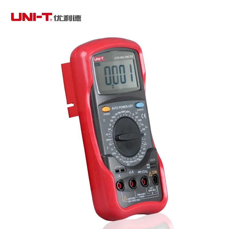 UNI-T UT56 Высокоточный Ручной цифровой мультиметр AC и DC резисторы и конденсаторы два триода частоты ВКЛ и ВЫКЛ звуковой сигнал