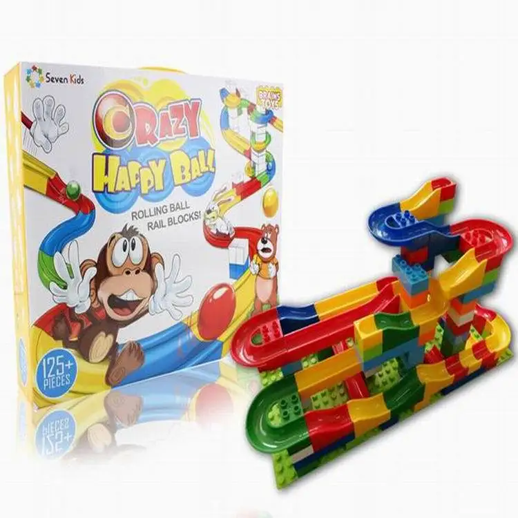 

Children'S Educational Fight Inserted-Toy 125pcs Large Building Blocks Ball Bearing Grounder Camera Track Happy Ball Pipeline