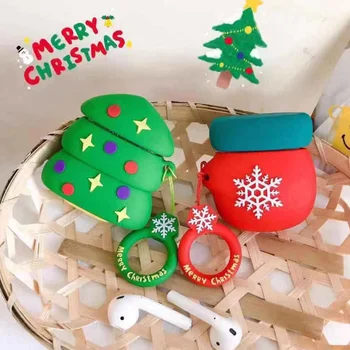

Bluetooth Earphone Case Protective Cover Skin Merry Christmas Gift Accessories for Airpods 2 Cases Charging Box with Hooks