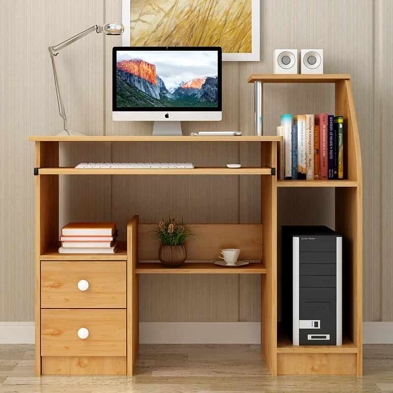 

Man Patriarch Wholesale Green Environmentally Friendly Flat-packed Furniture Desktop Computer Desk Table Household with a Bookca