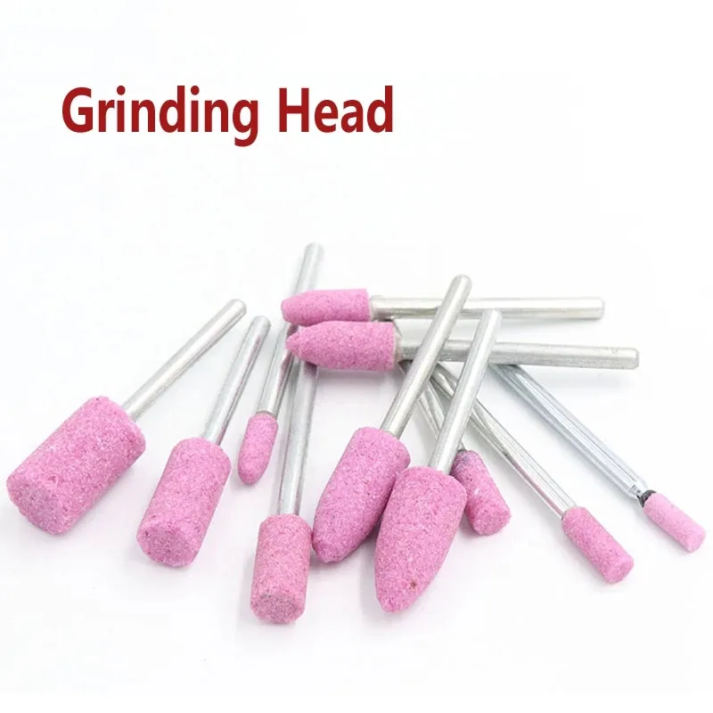 10 Pezzi Lucidatura Rettifica Punti Pietra Testa Ruota Pietra Montata Abrasiva Cilindrica Per Dremel Rotary Power Nail Drill Bit Tools