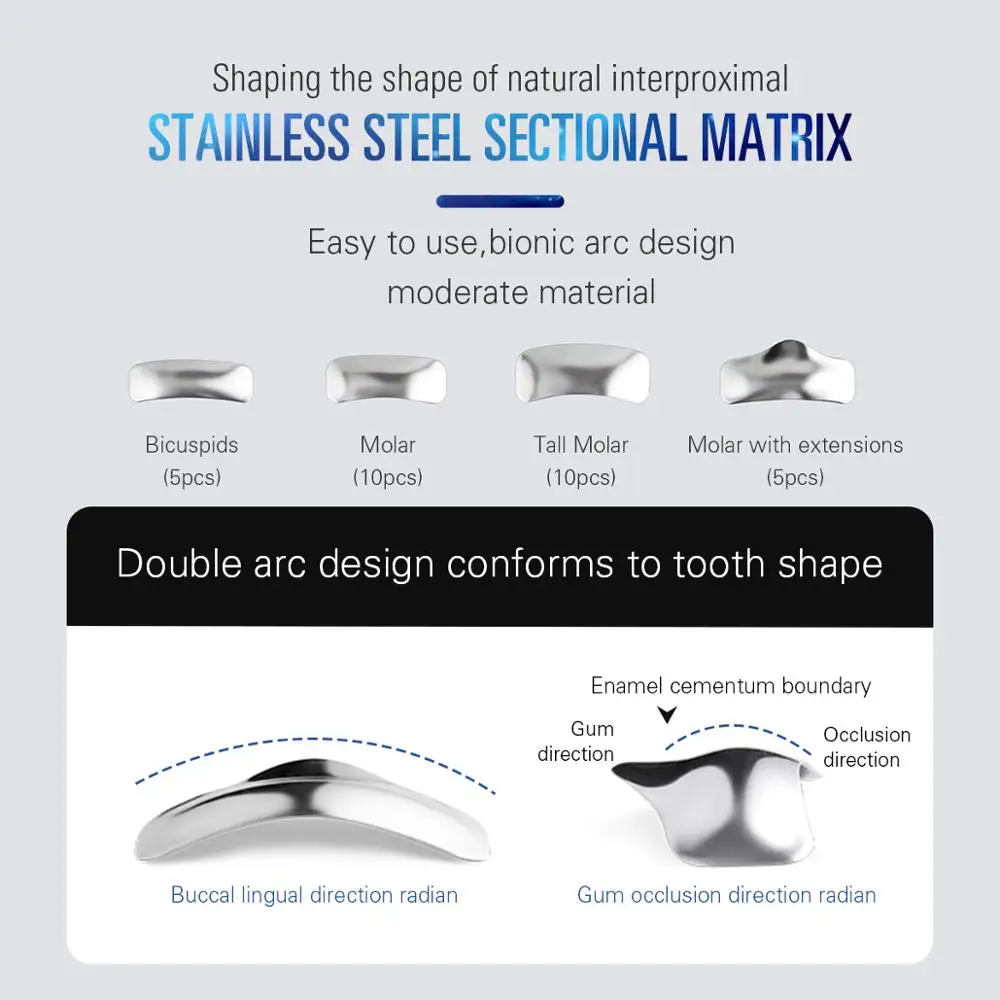 Dental section Matrix System Matrix Band matryce metalowe żywica zacisk/pierścień oddzielający autoklawowalne narzędzia dentystyczne 2 Dental section Matrix System Matrix Band matryce metalowe żywica zacisk/pierścień oddzielający autoklawowalne narzędzia dentystyczne 2