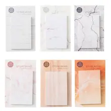 6Pcs/Set Portable Sticky Notes Memo With Marble Grain For Reminding Plan Schedule Office Writing Stationery Random Sent