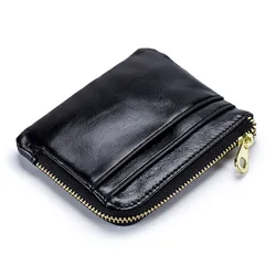Fashion Genuine Leather Coin Purse Women Men Zipper Small Purse Card Holder Wallet Mini Pouch Storage Bag Mini Change Wallets