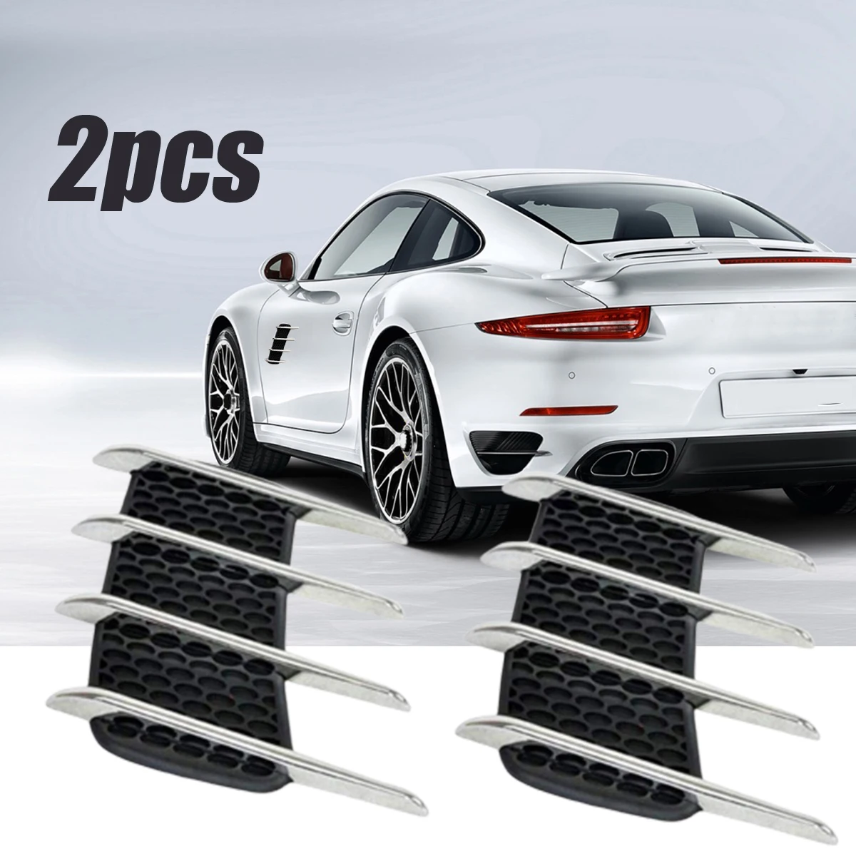 

2PCs Simulated Car Shark Gills Outlet Stickers Simulation Vent False Air Outlet Side Hood and Decals