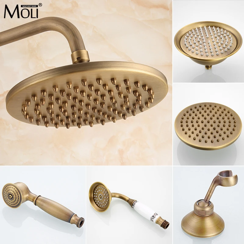 Antique Bronze Brass Round Rainfall Shower Head Bathroom Rain Shower Head 
