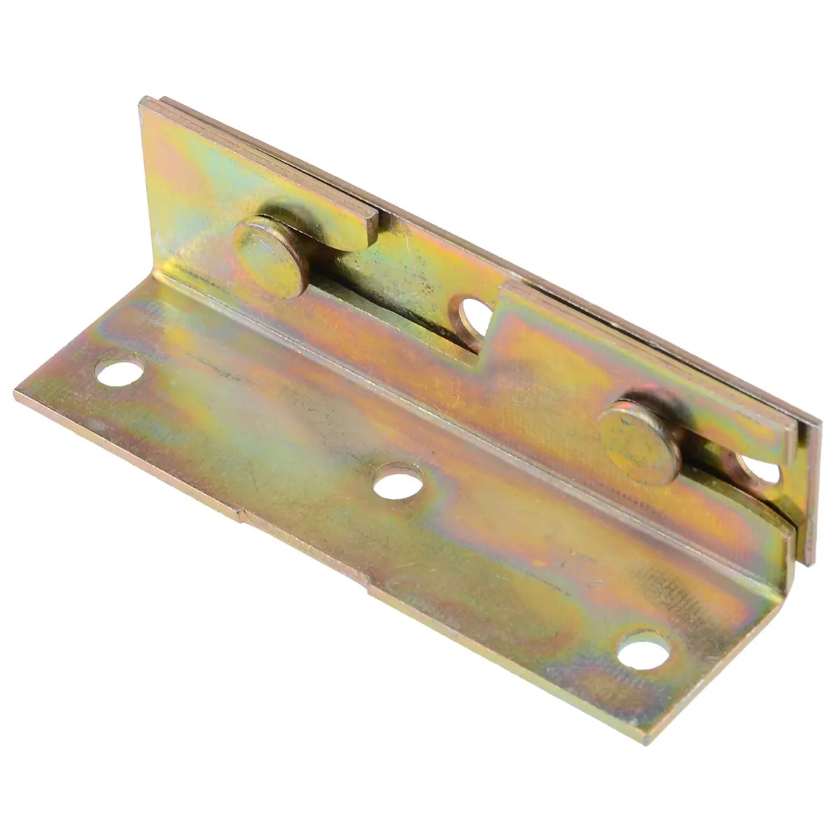 4 Set Brass Connection Corner Bed Hinge Tone Furniture Wood Bed Rail Hook Bracket Fitting Snap Connectors