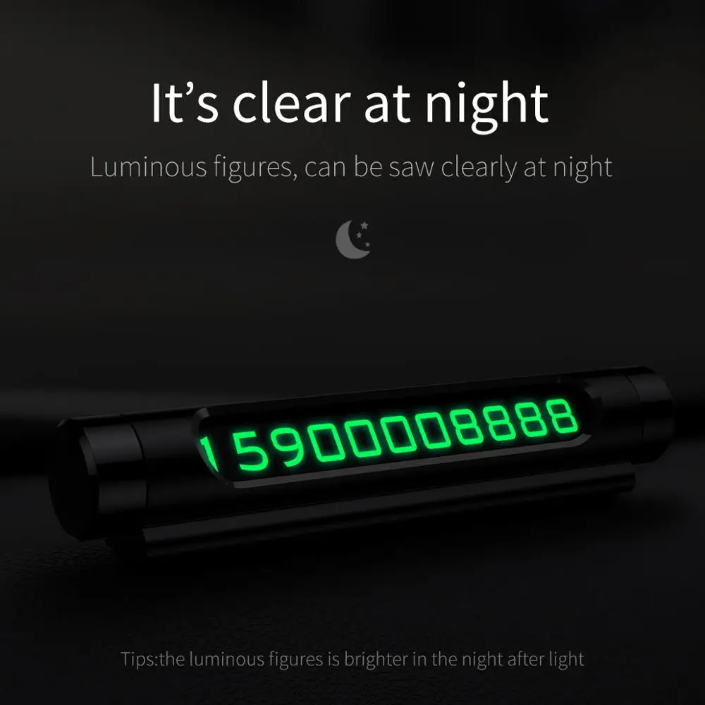 Baseus мини Автомобильная карточка с телефоном для временной парковки светящийся