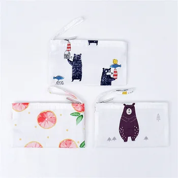 

Canvas Change Purses Women Coin Purses Zipper Wallets Portable Phone Pouch Card Key Holder Earphone Lipstick Organizer Wristlets