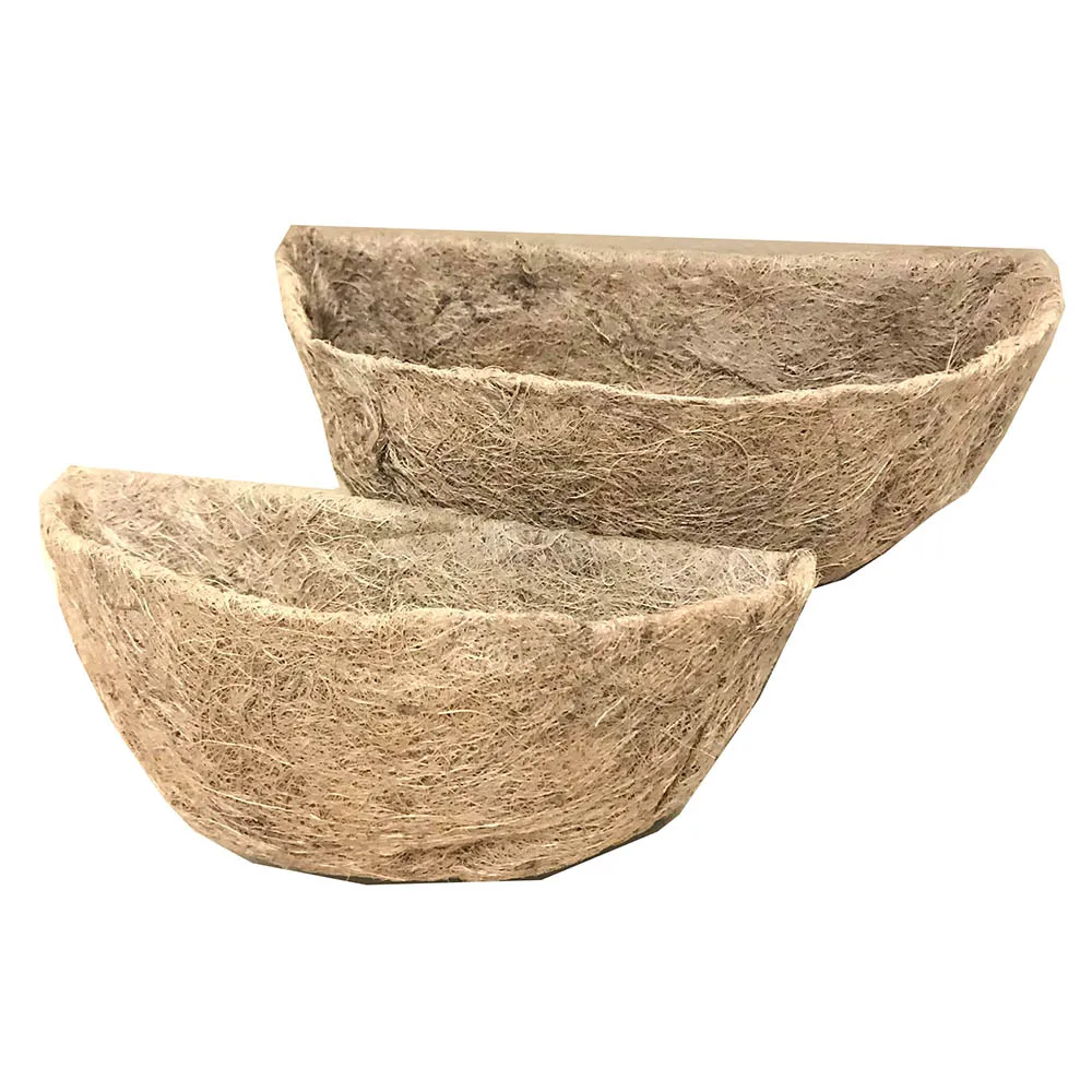 WXJ13 2 Pack Coco Fiber Replacement Flowerpot Liner Hanging Coconut Palm Hanging Pot 8 Inch Basket Shaped 