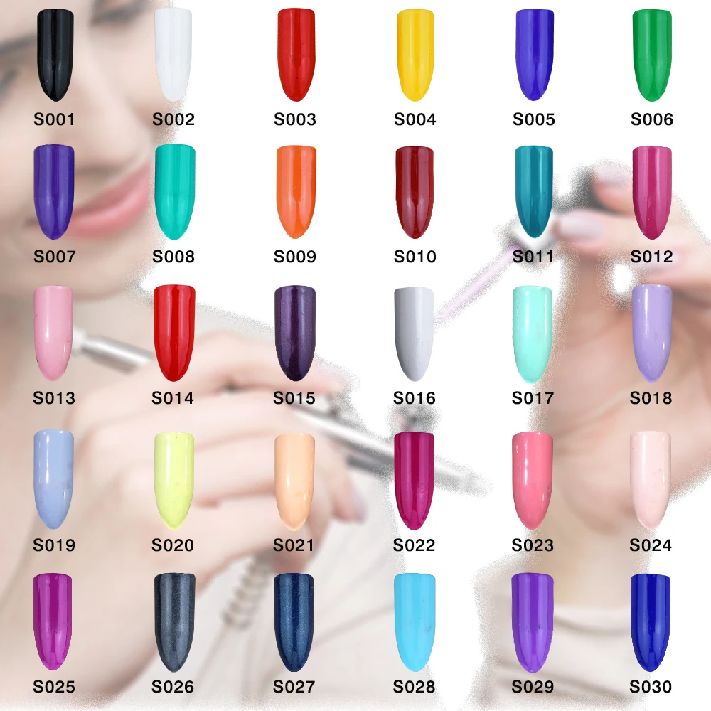 OPHIR Airbrush Nail Gel Manicure UV LED Gel for Airbrush Alcohol Base 3 Step Nail Art Polish Gel 30 Color for Choose S001- 1 pc nail dryer mini led flashlight uv lamp portable for nail gel fast dryer cure 3 colors choose nail gel cure manicure tool