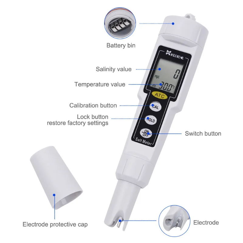 

Portable Pen Salt Meter High Precision Salt Test Pen Aquaculture Salinity Meter