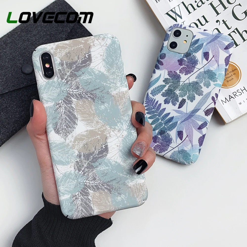 Винтажный чехол LOVECOM с листьями для телефона iPhone 12 Mini 11 Pro Max XR XS 6 6S 7 8 Plus X Матовый