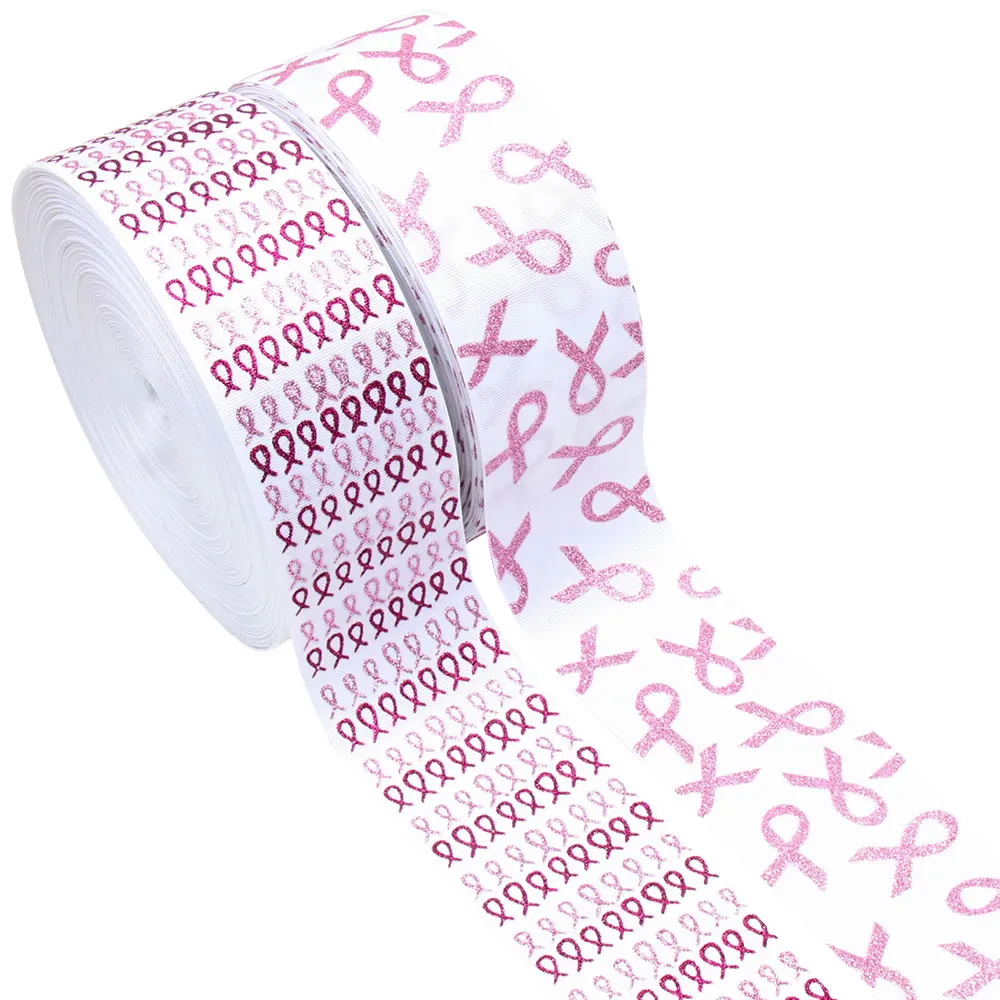 IBOWS 2 ярда " 75 мм корсажная лента Блестящая лента со спицами печатная лента розовая раковая грудь DIY аксессуары для волос декорации с лентой