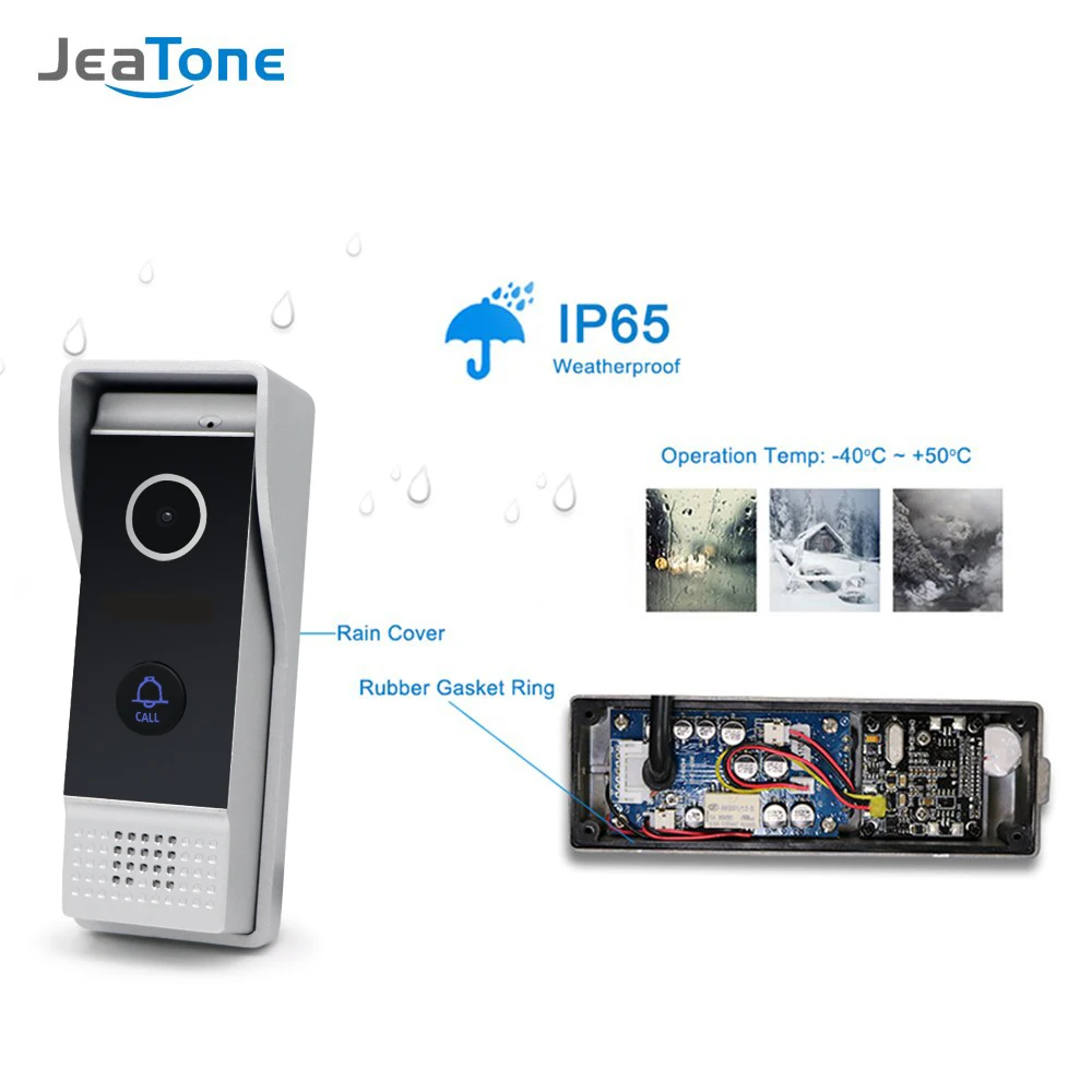 Jeatone видеодомофон 7 ''HD проводной видео дверной звонок камера Поддержка ИК ночного видения датчик движения для домашней безопасности+ 1200TVL камера