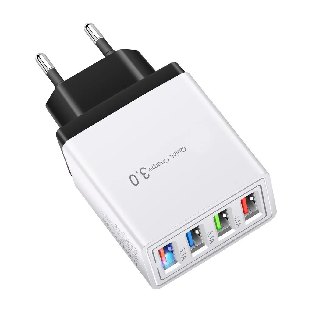 4 порта Быстрая зарядка QC 3,0 usb-хаб настенное зарядное устройство 3.5A адаптер питания ЕС вилка для смартфона для планшета для psp для ноутбука