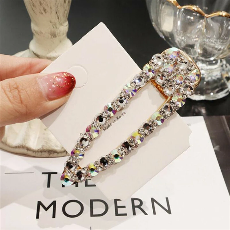 1pcs Shiny Rhinestone Crystal Pearl Hair Clip Hairpins Barrettes for Girl Women Headwear Hairclip Hair Accessories 4