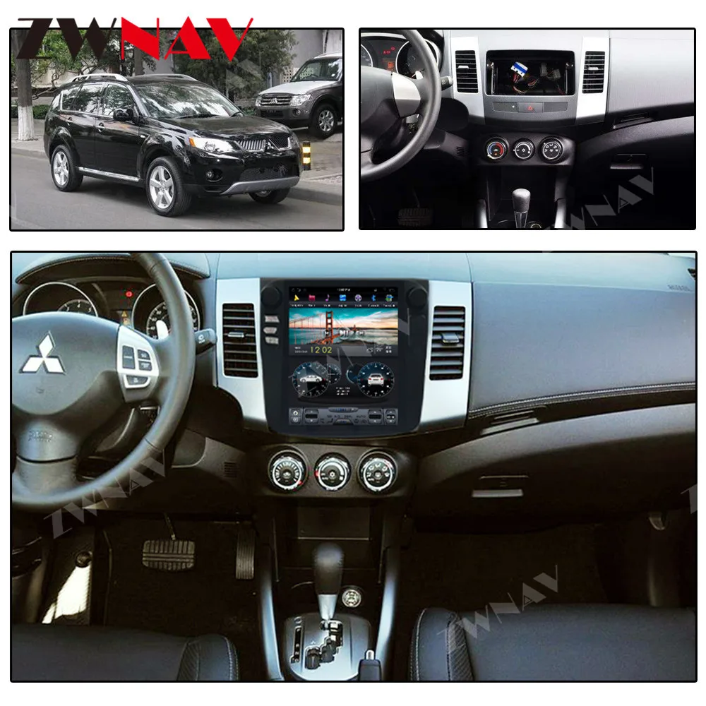 Автомобильный GPS навигатор в стиле Tesla Android 9 0 4 Гб ОЗУ для Mitsubishi Outlander 2006
