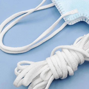 

4mm Face Mask Elastic Band Mask Rope Rubber Band Tape Mask Ear Hanging Rope Round Cord For DIY Sewing Crafts 10/100M