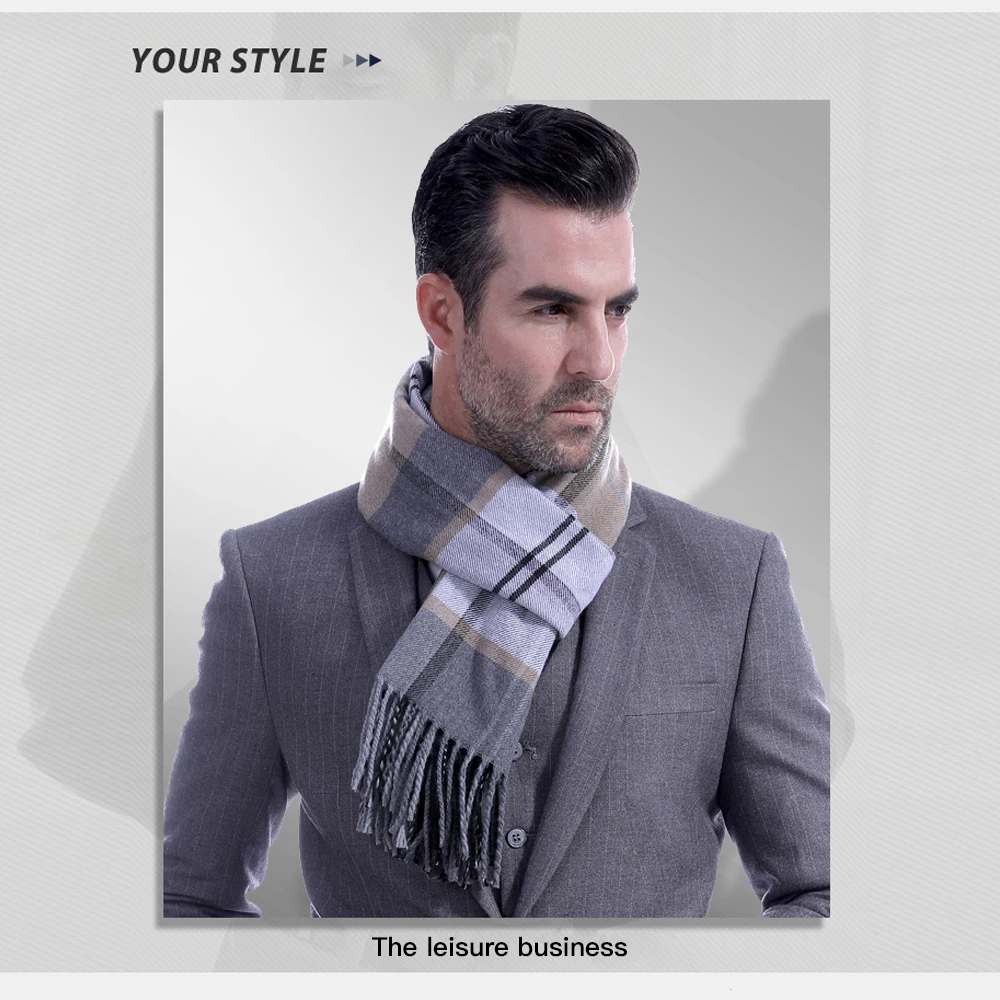 Goocheer, модный мужской шотландский мягкий шарф, мужской тонкий мягкий термо-шарф, клетчатый теплый зимний шарф, длинный шарф 190*30 см