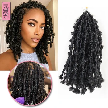 

Yunrong 12inches Distressed Butterfly Locs Crochet Braiding Hair 3PCS/Lot For Black Women African American New Style