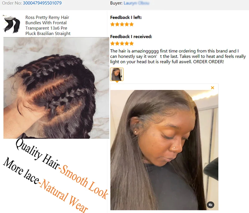 I love it my ross pretty hair 13x6 transparent lace front with bundles