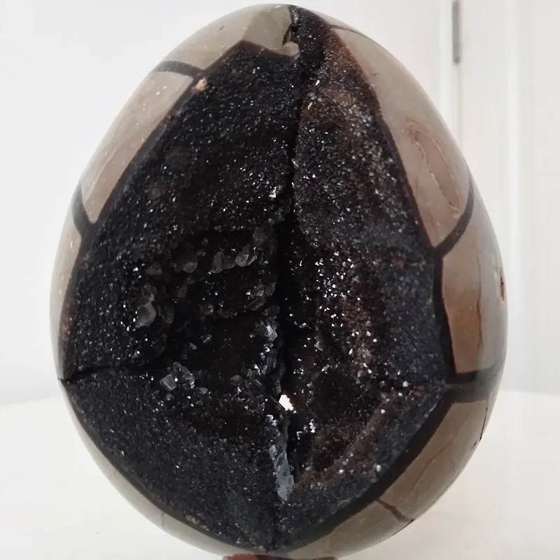 Geode Природный септарский камень яйцо дракона Идеальный Кристалл Кластерные