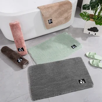 

Fluffy Carpet Rectangle Solid For Bathroom Foot Pad Kitchen Non-slip Water Absoration Quality Rug Modern Simple House Hold Mats