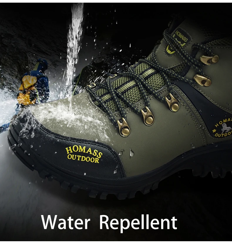 BOUSSAC обувь для походов на открытом воздухе; мужские водонепроницаемые ботинки; теплые ботинки с высоким берцем для альпинизма и кемпинга; обувь для походов; обувь для охоты