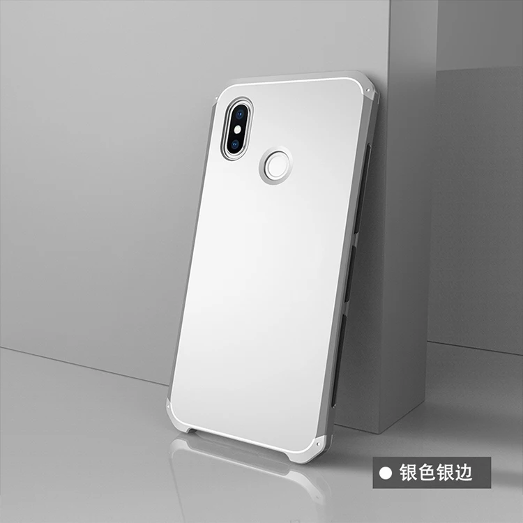 Текстурированная антиосенняя Металлическая Рамка PC задняя пластина для Xiao mi 8 mi 8 SE алюминиевый сплав Мобильный M8 SE бампер чехол с подарком - Цвет: Silver  Silver Side
