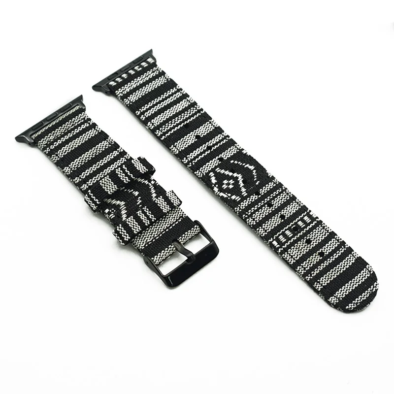 Black Buckle 9 Тканевый ремешок для Apple Watch 42 мм 44 мм 40 мм 38 мм iWatch ремешок/ремешок для Apple Watch серии 5 4 3 2 1 - Цвет ремешка: Black Buckle 9