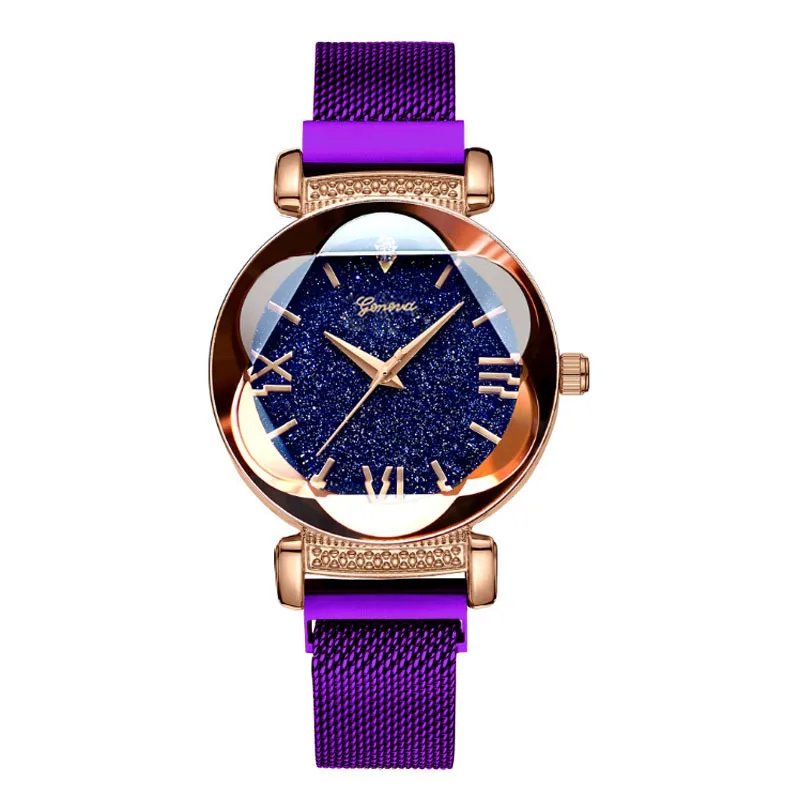 

2019 New Style Rose Gold Color Female Shaking Voice Network Red Celebrity Style Star Milan Suction Iron Mesh Belt Durable Ladies