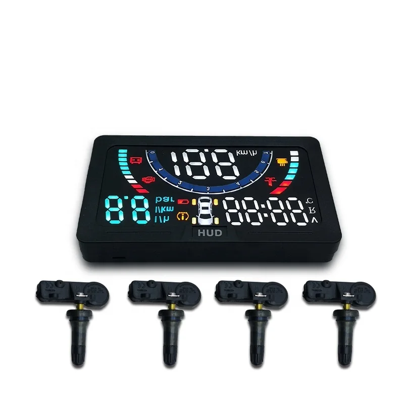 Универсальный Hud автомобильный проектор скорости Obd2 вождения компьютера Встроенный датчик Tpms A200 экран лобового стекла