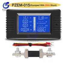 PZEM15 0-200 в Многофункциональный тестер напряжения тока автомобиля батарея сопротивление емкости Электрический измеритель напряжения с 200A шунт