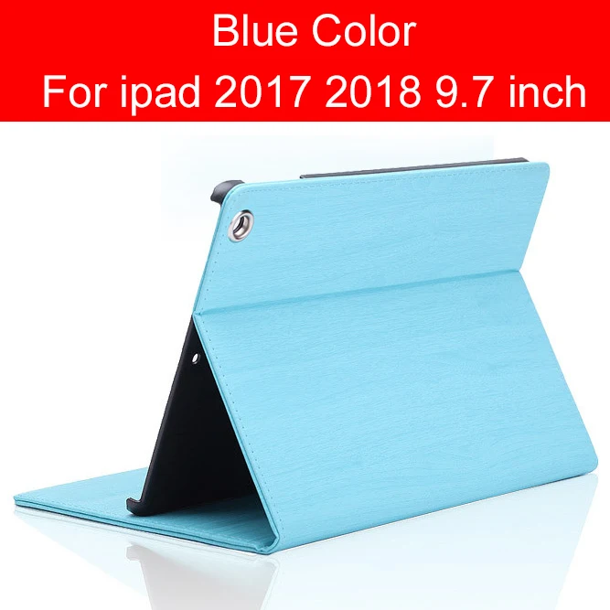 Essidi чехол для планшета для ipad Air 1 Air 2 Деревянный Цвет PU Регулируемая подставка защитный чехол для ipad 9,7 для ipad 5 6 - Цвет: Blue