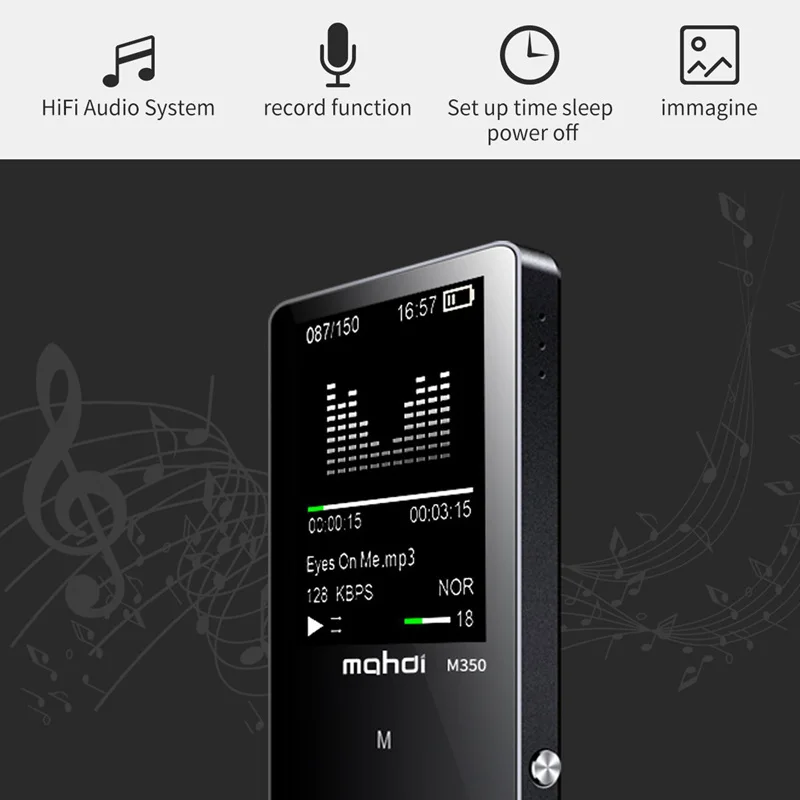 Полностью металлический Bluetooth спортивный MP3-плеер Портативный аудио 8 Гб со встроенным динамиком fm-радио APE Flac музыкальный плеер