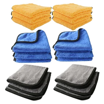 

Microfiber Towels, 400 GSM Dual-Pile Super Plush Microfiber Towel, 16X16 Inch, Pack of 6