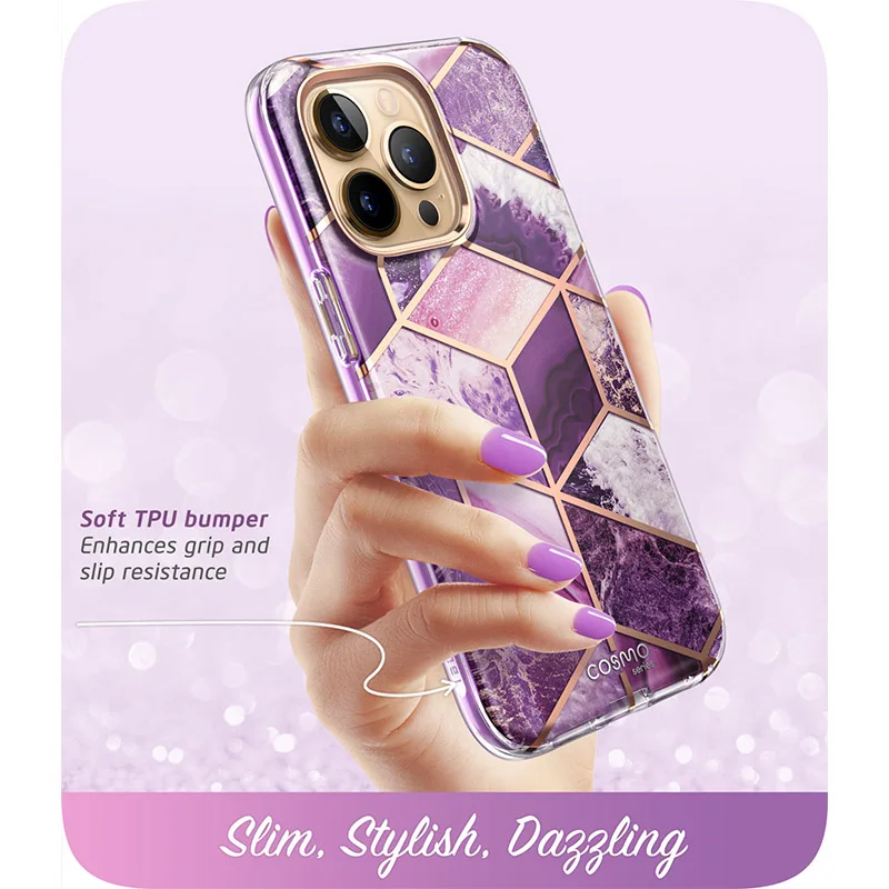 Sleek Full-Body Protective Case with Built-in Screen Protector - Marble Design (2021)