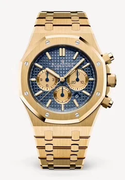 

Luxury Brand New Men Watch Chronograph Sapphire Stainless Steel Yellow Rose Gold Silver Luminous Black Blue Watches Limited AAA+