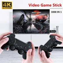 U8 USB Stick Video Game Console 4K HD Output CPS PS1 Emulators Double Wireless Gamepad Controller TV Game Console