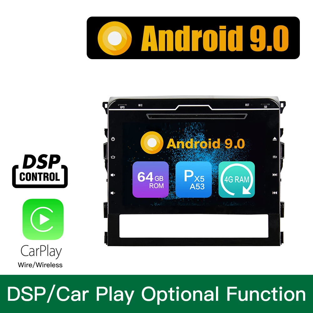 Android 9,0 Восьмиядерный 4 Гб ОЗУ 64 Гб ПЗУ автомобильный DVD gps навигатор мультимедийный плеер стерео для Toyota Land Cruiser