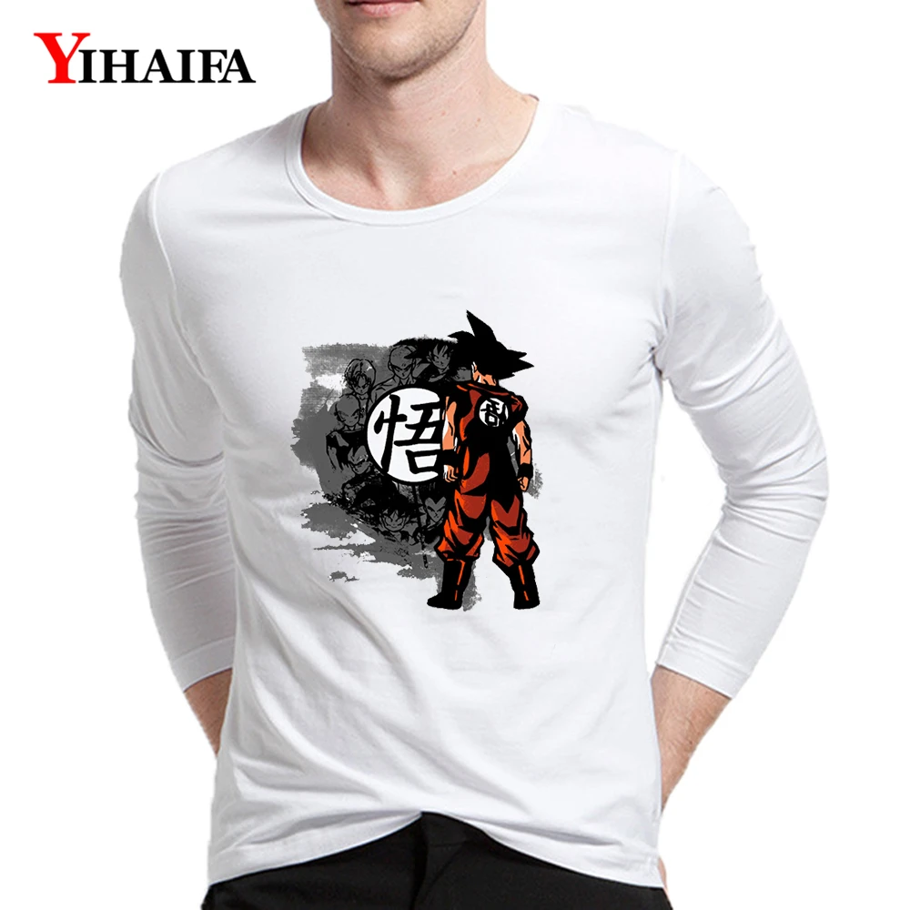 Повседневная мужская футболка Dragon Ball Goku бейсбольная с длинным рукавом Осенние