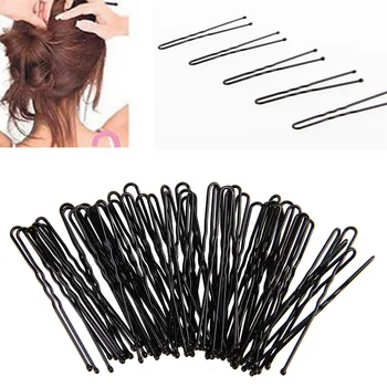 

2019 New 50pcs/set 6CM Hair Waved U-shaped Bobby Pin Barrette Salon Grip Clip Hairpins Black Hair Styling Tools Dropshiping