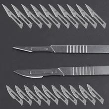 

Handle Scalpel Carbon Steel Surgical Scalpel Blades Kit DIY Cutting Tool PCB pocket utility knife Fruit carving and cutting art