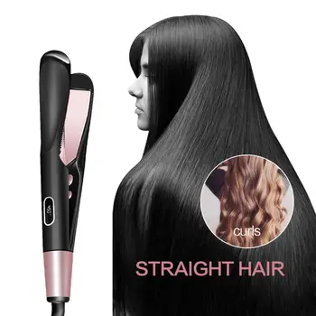 

Electric Hair Curler Straightener Professional Spiral Heating Panel 2-in-1 Hair Straightening Curling Flat Irons Hair Styler