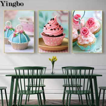 

Triptych 5D Full circle/square Diamond Painting Fruit Cakes 5d Drawing Embroidery Diamond Picture Of Rhinestone Mosaic Decor