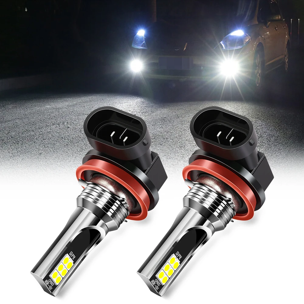 2 шт. автомобильные передние светодиодные лампы H8 H11 для Volkswagen VW Jetta MK5 6 Golf 4 5 7 CC Tiguan