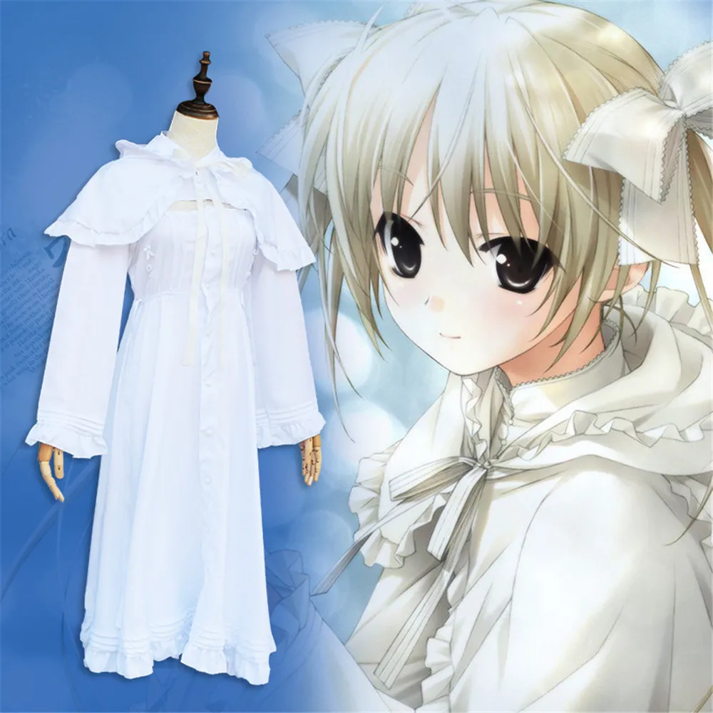 Yosuga no Sora Сора Касугано Косплей Костюм Хэллоуин леди белый хлопок сладкий Лолита платье серый кролик девушки длинное белое платье